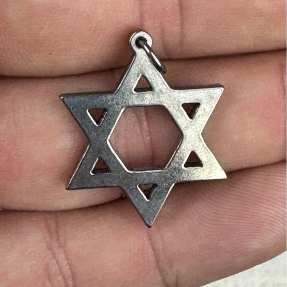 Star of David Pendant Unisex OS Silver Excellent Antiqued 3YWLO